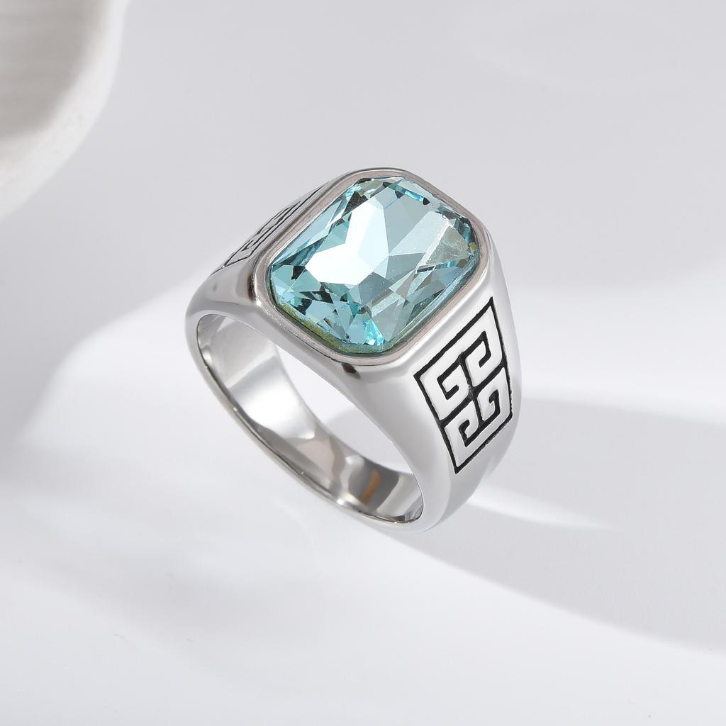 A3485 Men's High Quality 316LStainless Steel Onyx Watchband Rings Classic  Trend Jewelry Product