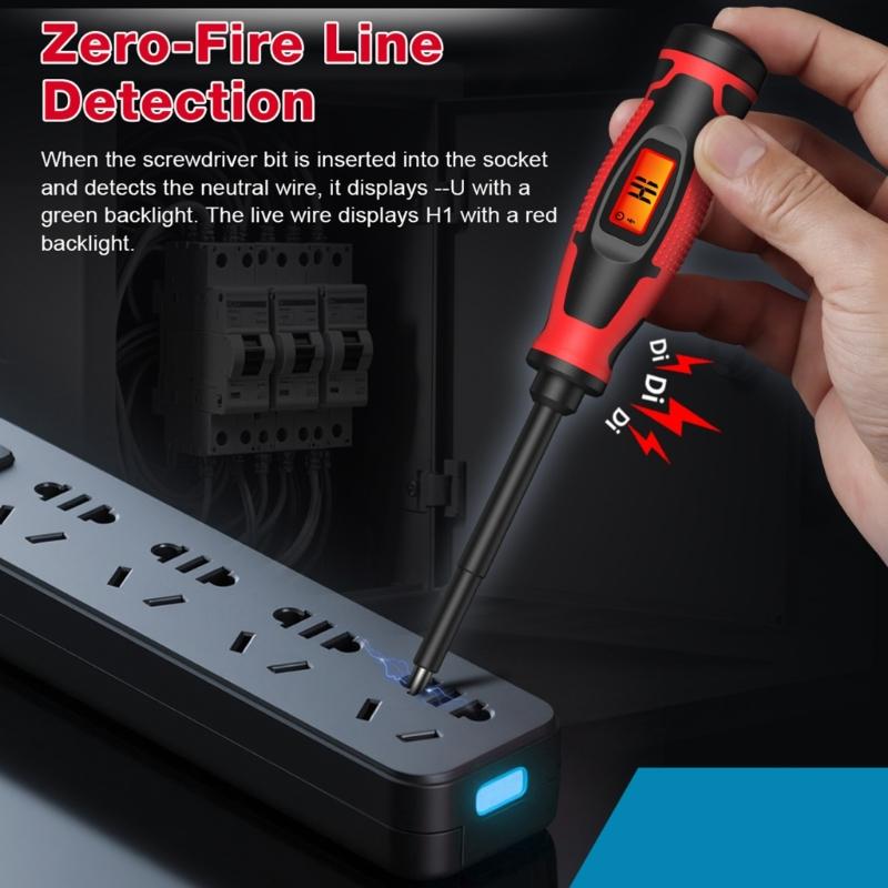 Double Purpose Screwdriver And Handheld Voltage Detector With Auto Shut Off Feature Suitable For Safe Electrical Testing