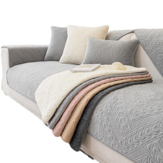 Winter Plush Sofa Cushion Non-Slip Thickened Autumn And Winter  New Seat Cushion White Leather Sofa Cover Cover Cloth Towel