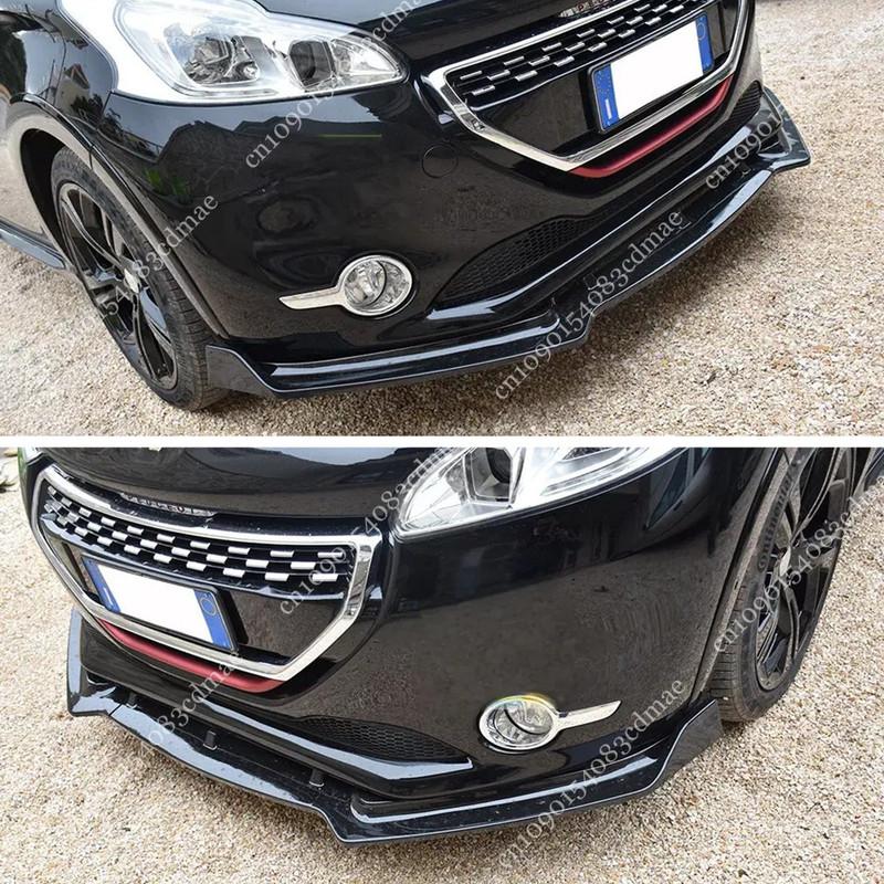 Front Bumper Spoiler Lip Splitter Diffuser for Peugeot 208 GTI PureTech THP BlueHDi VTi HDi 2012-2018 Body Aero Kit Tuning Gloss