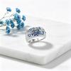 Finger Ring Zinc Alloy Plum Blossom Design Polished Finish Women Ring with Cubic Zirconia Inlaid Jewelry Gift