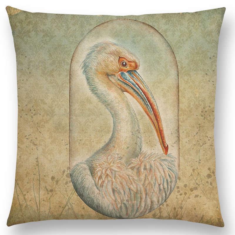 Elegant Bird Blue Whale Hedgehog Moonlight Owl Bat Bee Octopus Cushion Cover Pillow Case