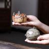 Handmade Frog Tea Pet Purple Sand Tea Play Figurine Teaware Tea Statue  Micro Landscapes