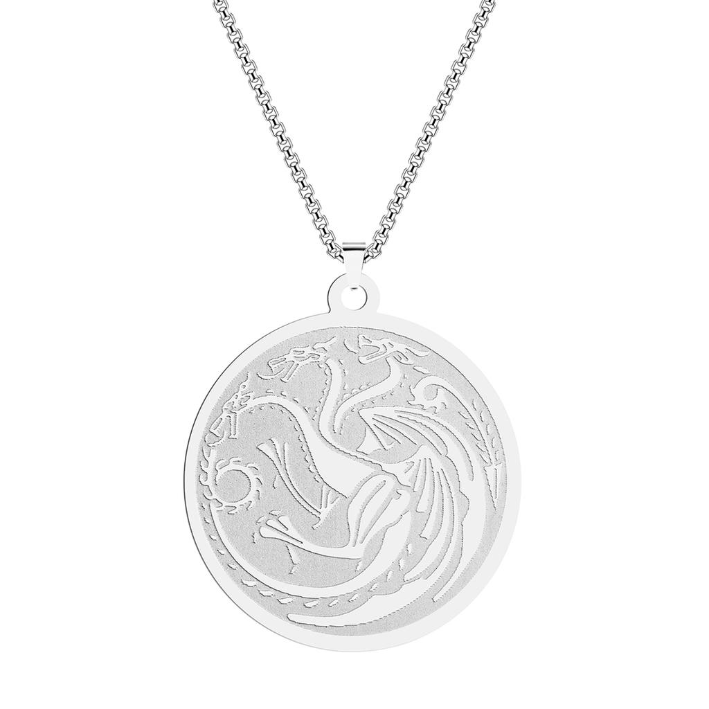 Kinitial New March Head Dragon Necklace Balerion, Meraxes and Vhagar Pendants Aegon Dragon Pendant Targaryen Dragon Necklace