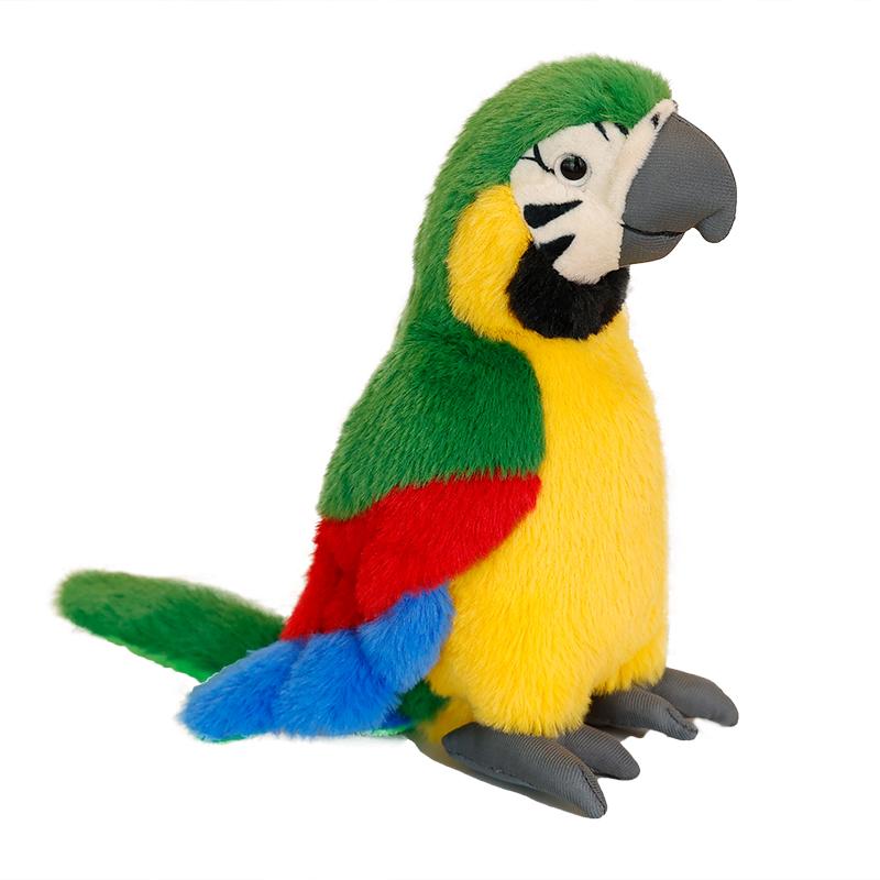 24Cm 3 Colori Pappagallo Uccello Simulazione Peluche Giocattolo Ripieno Rosso Verde Blu Animale Cartone Animato Peluche In Piedi Regalo di Compleanno Uomo