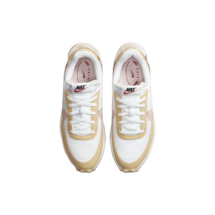 Nike  Waffle Debut Sesame Atmosphere Women Sneakers Tan White Gym-Red DV0764-100