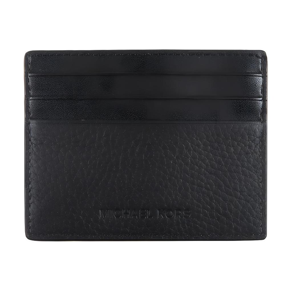 Michael Kors MK Hudson Embossed KORS Logo Pebble Leather Card Holder Women accessories Black 39T4LHDD2O-BLACK
