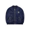 MLB Basic Logo New York Yankees Einfarbiges Logo Reißverschluss Pilot Baumwolljacke Unisex Jacke Blau 3AJPB0321-50NYS