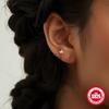 14K Gold Plated Solid 925 Sterling Silver Post Flat Back Stud Earrings for Women Cartilage Helix Piercing Cubic Zirconia Earring