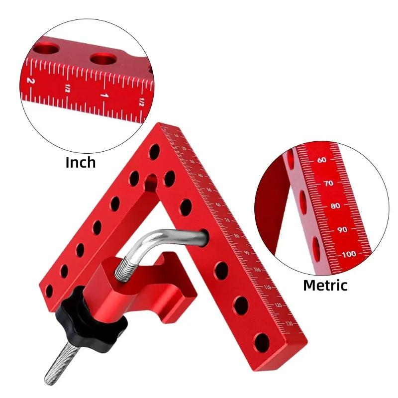 120mm / 140mm Aluminum Alloy 90 Degree Right Angle Fixing Clip Auxiliary Fixture Positioning Panel with Clamps Woodworking Tools