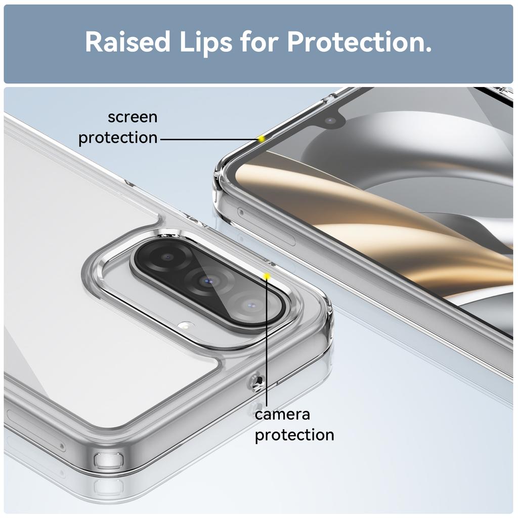 For Samsung Galaxy A17 5G Clear Phone Case WANLONFENG MF2 Series TPU Acrylic Cover with 2Pcs Tempered Glass