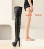 Super High Boots Women Winter Shoes 17cm High Heels Over the Knee Boots Platform Long Stripper Fetish Shoes Lady Large Size 46