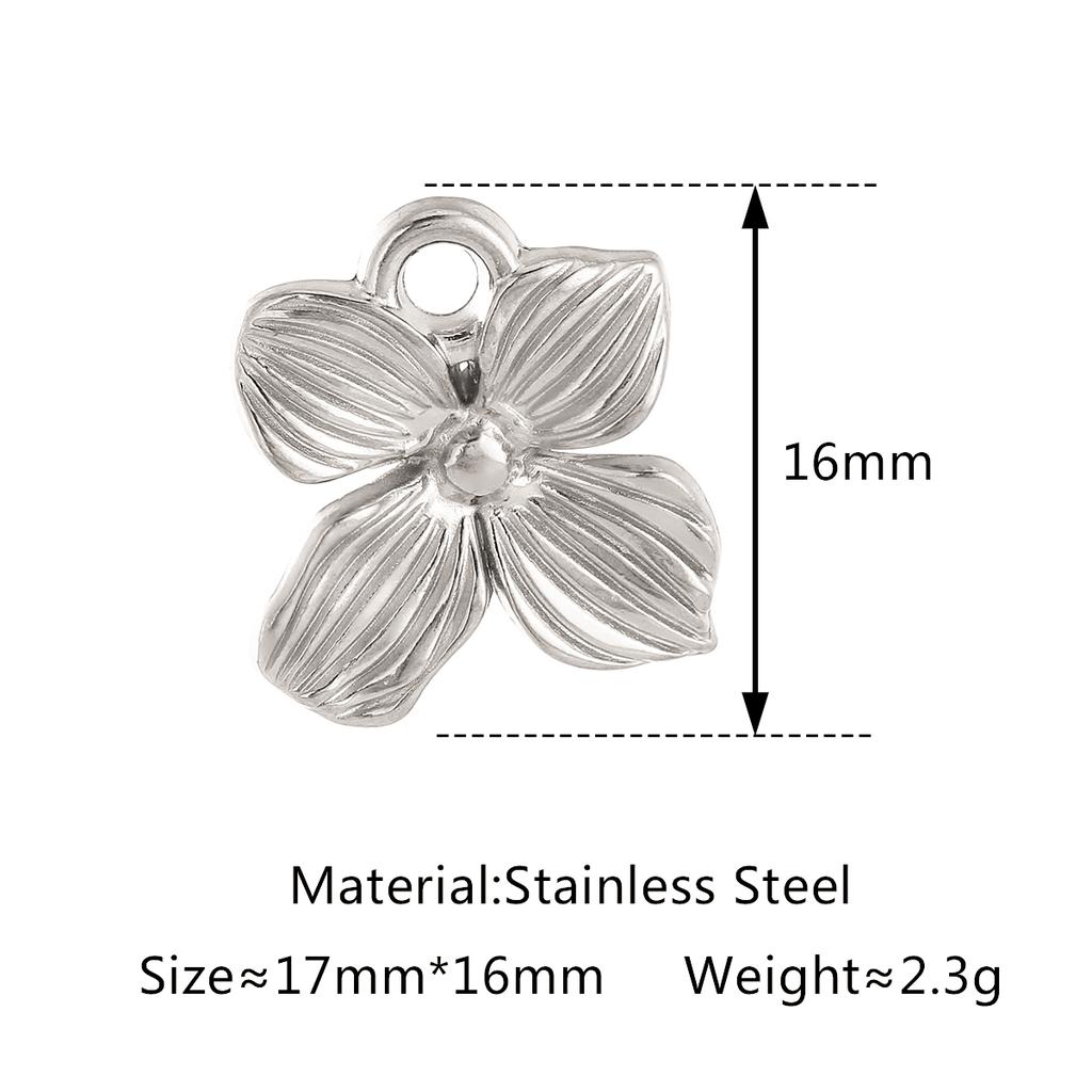 3Pcs Rose Flower/Daisy/Clover/Bee/Butterfly Charms Stainless Steel Pendant DIY Necklace Bracelet Earring Jewelry Making Finding