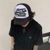 American Retro Letter Embroidered Baseball Cap Men'S And Women'S Sunshade Mesh Street Outdoor Truck Hat