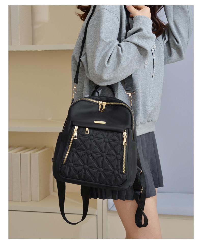 Women's Oxford Cloth Embroidered Backpack - Large Capacity, Fashionable, Perfect for Work and Commute