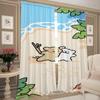 Home Interior Kitchen Curtains for Living Room 2 Pieces Blackout Curtains Door Curtain Maltese Dog Bedroom Decoration Partition