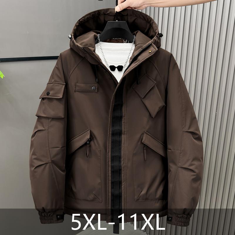 Plus Size 5XL-11XL Fashion Men's Oversize Parkas Winter Coat Hooded Casual Loose Thick Warm Winter Jacket
