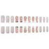 24pcs Simple Yet Stylish Press On Nail French 3D Rhinestones Butterfly and Floral Design Stick On Nail for Celebrations