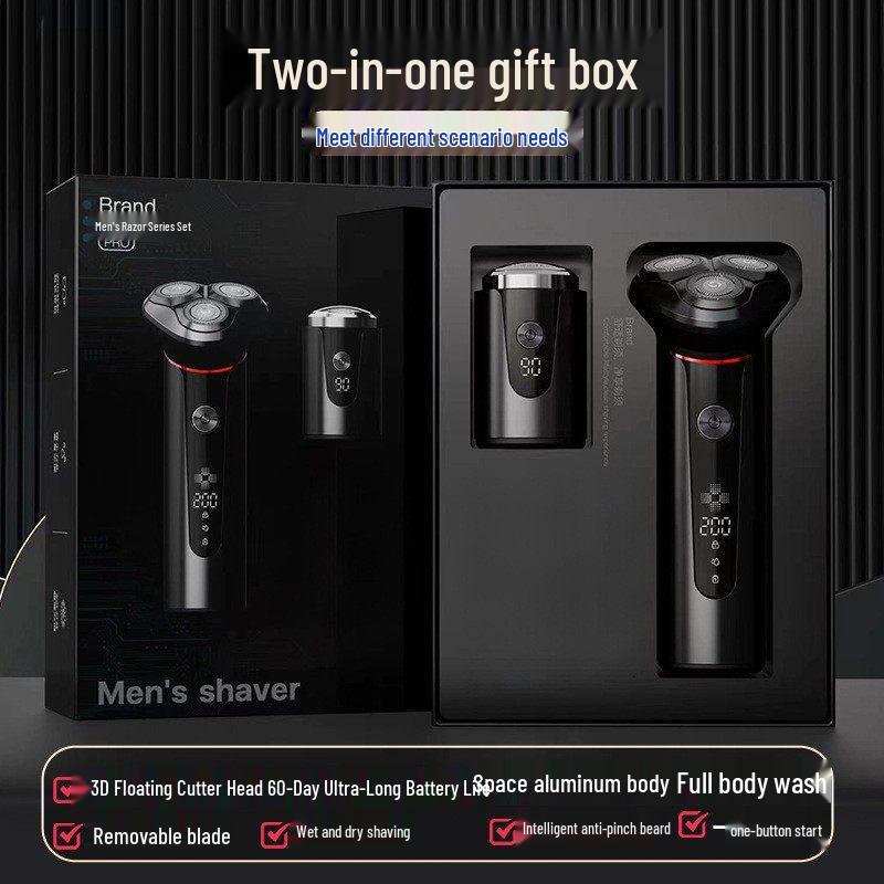 2025 Portable Rechargeable Men's Three-Head Electric Shaver - Wet & Dry, Body Washable