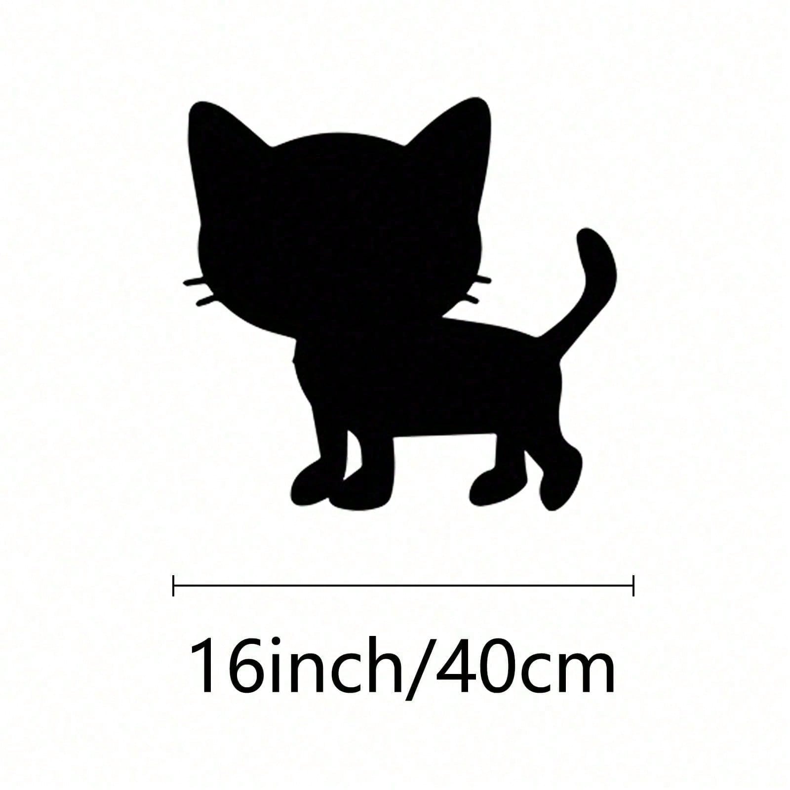 Черный кот Железное настенное искусство Внутреннее наружное Прочный металлический декор Ручная работа Домашний подарок разноцветный