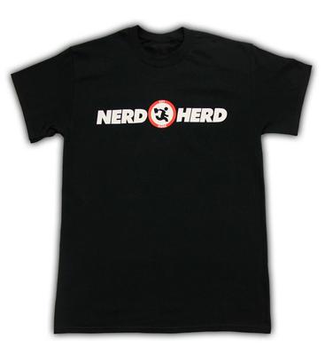 Maglietta Nera Uomo Adulto Action Comedy TV Chuck Compra di Più Logo Nerd Herd per Cosplay