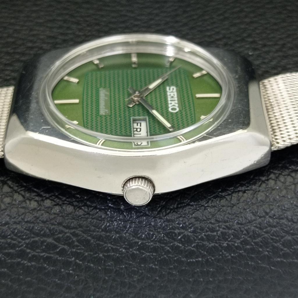 SEIKO AUTOMATIC 6309A VINTAGE JAPAN MENS GREEN COLOR DIAL WATCH a701452-5 R206b-a701452
