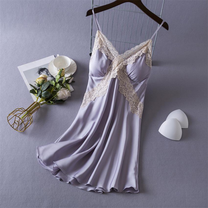 New sexy pajamas women's summer ice silk nightdress suspender shorts loungewear two-piece suit thin Internet celebrity live broadcast