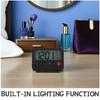 Small Alarm Clock Ultrathin LCD Display Battery Powered Non Ticking Date Temperature Flip Cover Night Light