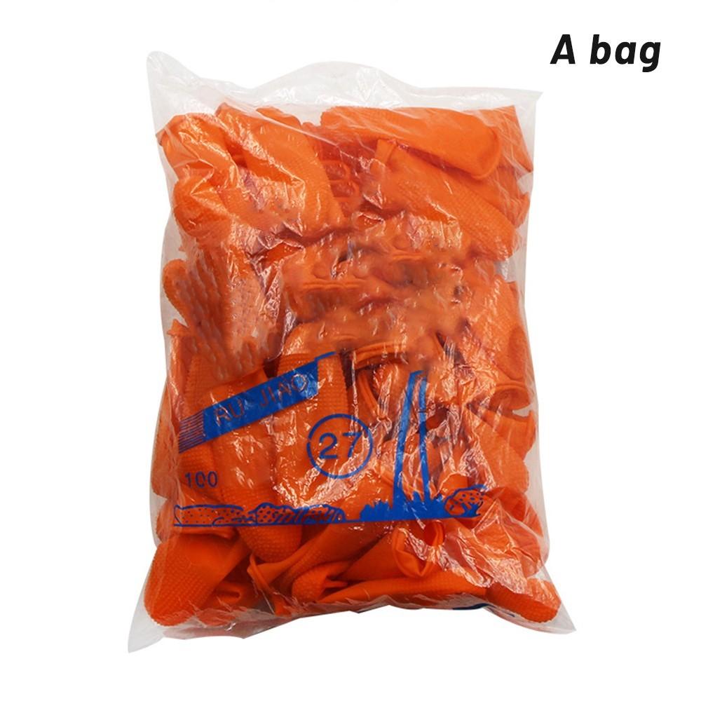 

Напальчники Оранжевые Нескользящие Латексные Счетные Сельскохозяйственные Напальчники about 100pcs