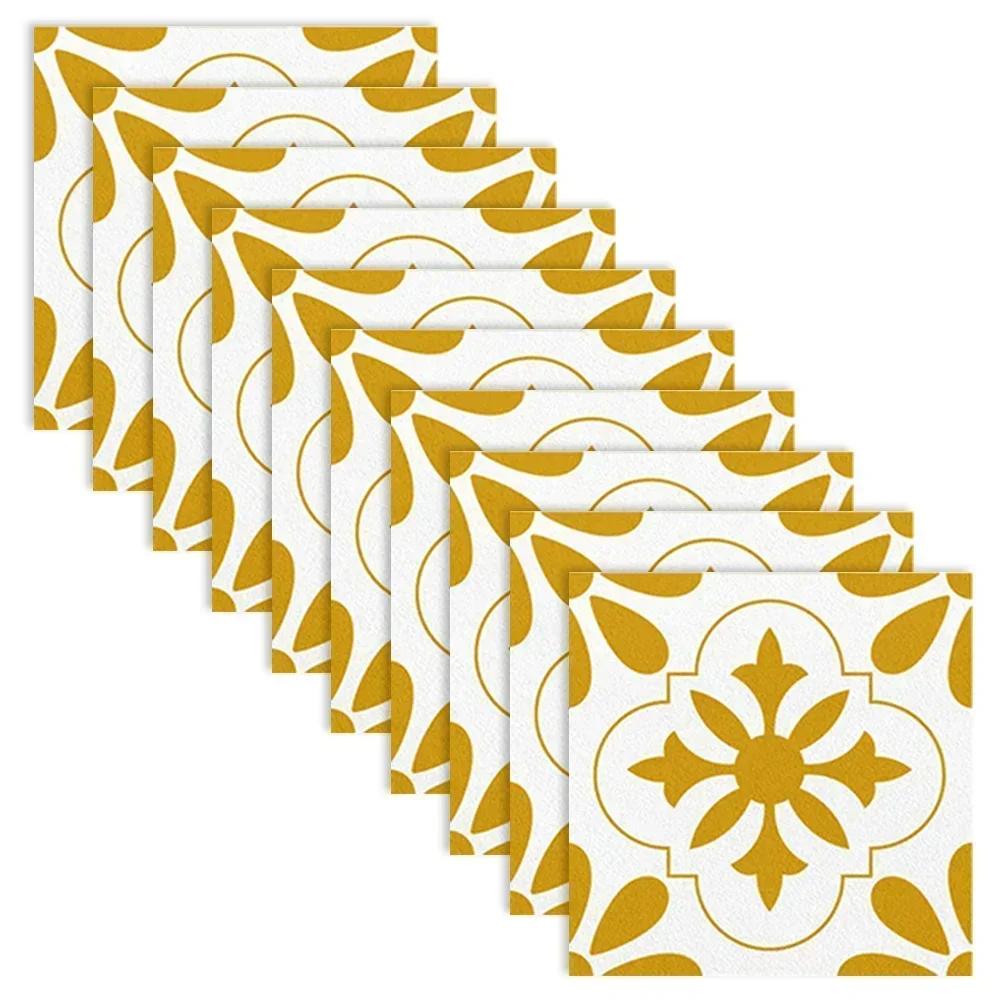 

10Pcs Mosaic Tile Stickers Mandala Style For Balcony Terrace Kitchen Background Decorative Wall Stickers