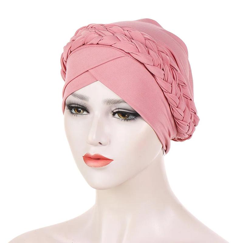 1 Stück Muslimischer Turban Krebs Chemo Mütze Einfarbig Haarflechtmütze Haarverlust Hut Kopftuch Polyester Beanie Wrap Damen