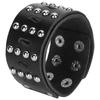   Bracelet Split Leather   Snap Button Rivet   Vintage Wrist Jewelry(Black )