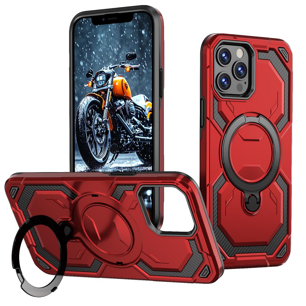 Luxury Magsafe Magnetic Wireless Charging Armor Phone Case For iPhone 16 15 14 13 12 11 Pro Max Plus 16E 16 E Ring Stand Cover
