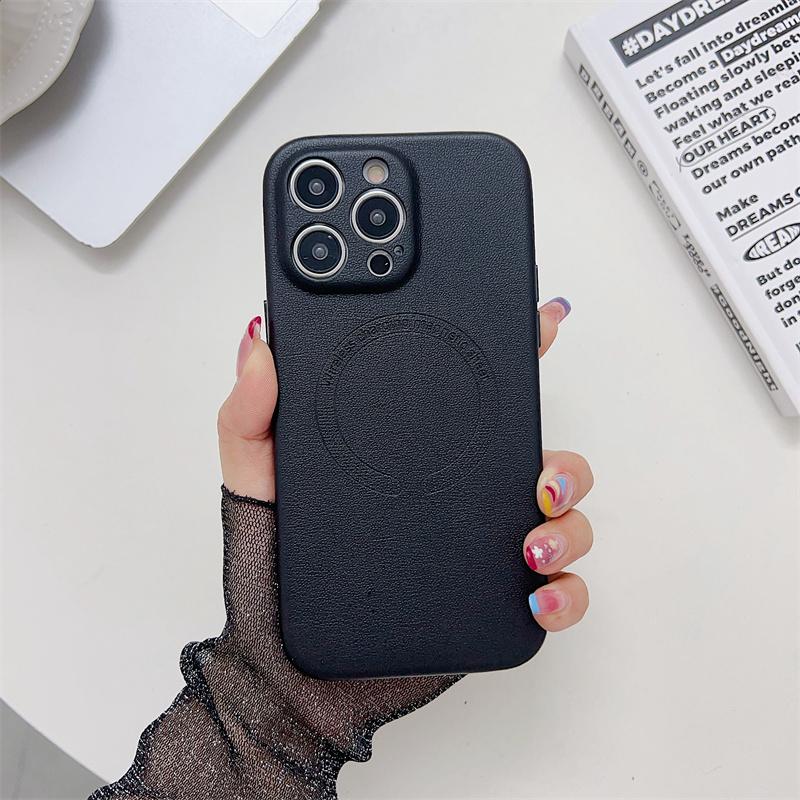 

Прецизионная защита камеры с отверстием, беспроводная зарядка для кожаного чехла Magsafe для iPhone 15 14 13 12 Pro Max Plus, магнитный противоударный чехол-бампер iPhone 15 Pro Max чёрный