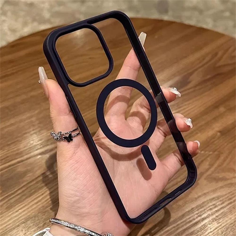 iphone 17 Transparent Magsafe Magnetic Case For iPhone 16 15 14 13 12 11 Pro Max Plus mini Wireless Charging Hard Protect Cover