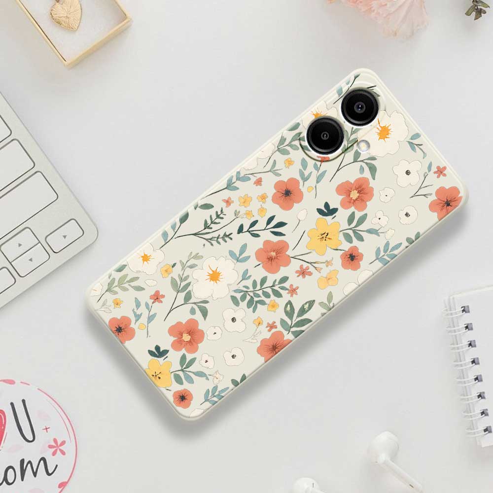 For Samsung Galaxy A07 4G Case Flower Garden Pattern Printing Straight Edge TPU Phone Back Cover