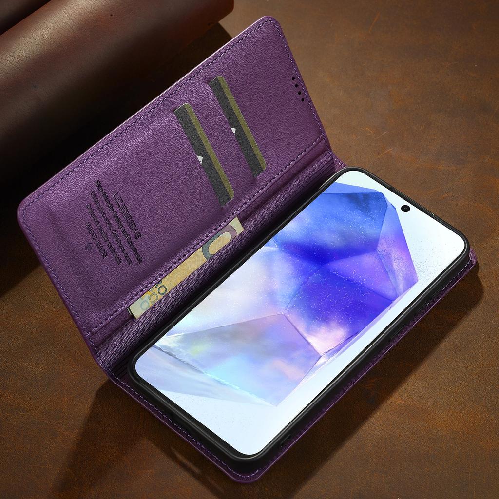 Ultradünne Flip-Lederhülle für Samsung Galaxy A15 A35 A55 A14 A34 A54 A52 5G S24 S23 Ultra S22 S21 Plus S20 FE Business-Hülle