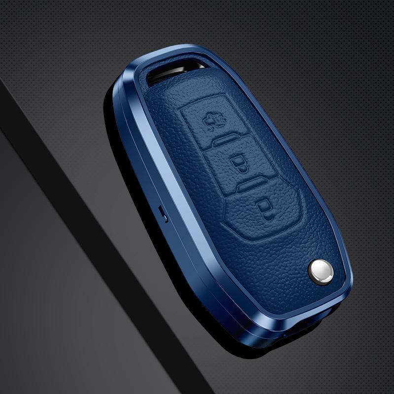 Ford Schlüsselhülle: Edge, Focus, Mondeo Echtleder & Metall Schlüsselanhänger