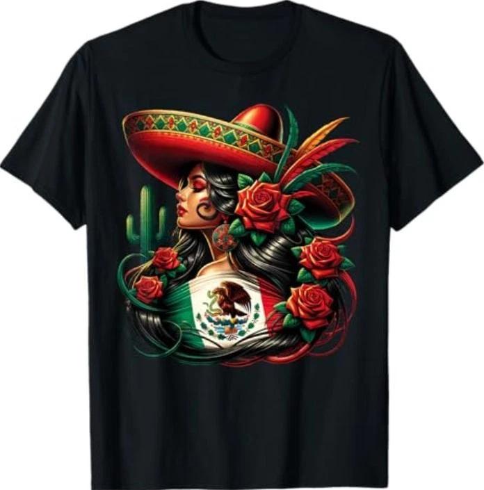

Mexico Flag Mexican Hispanic Siesta Pride Viva Mexico Women T-Shirt XL
