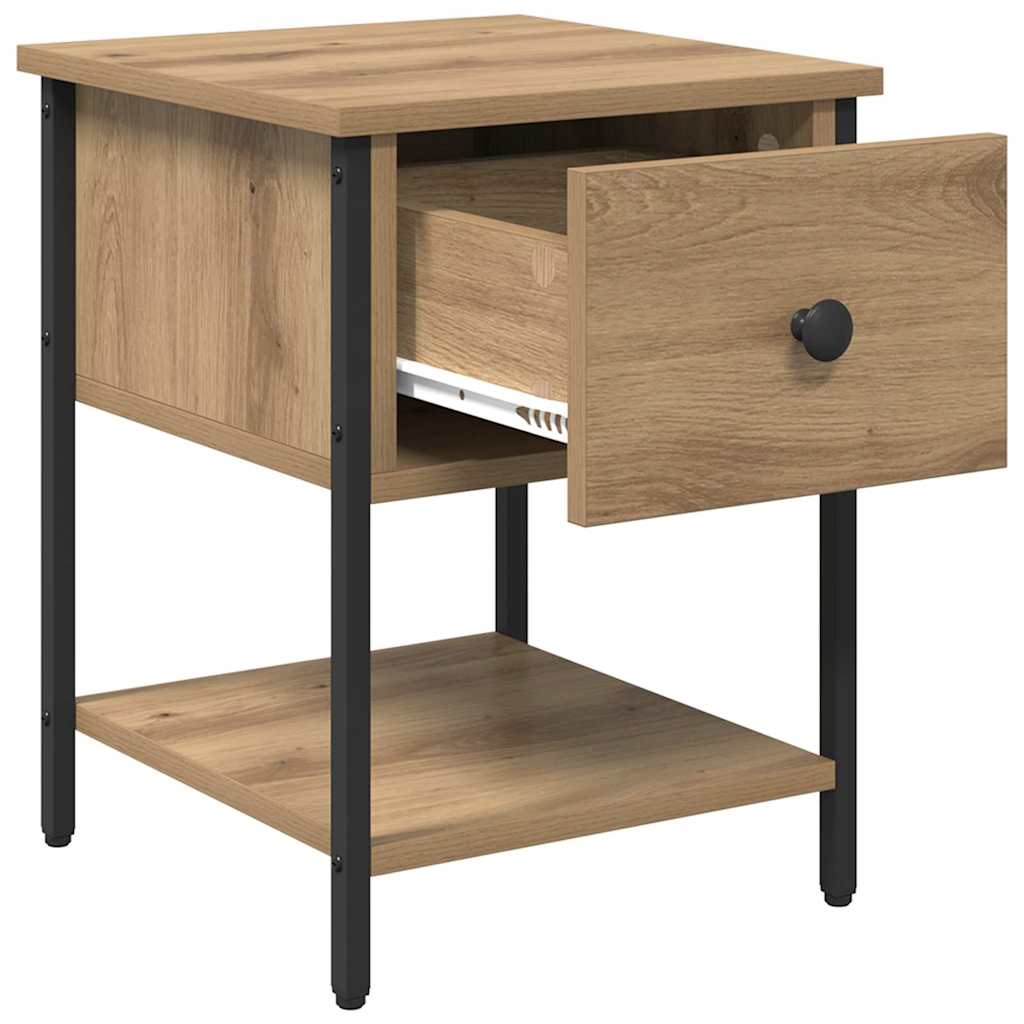 Artisan Oak Nightstand 34 X 35.5 X 45 Cm Particleboard