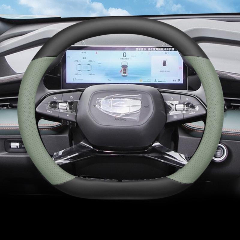 High Leather Braid On Car Auto Steering Wheel Cover Wrap for Geely Boyue Cool Boyue L 2026 2026 2026 2026 Double D Type