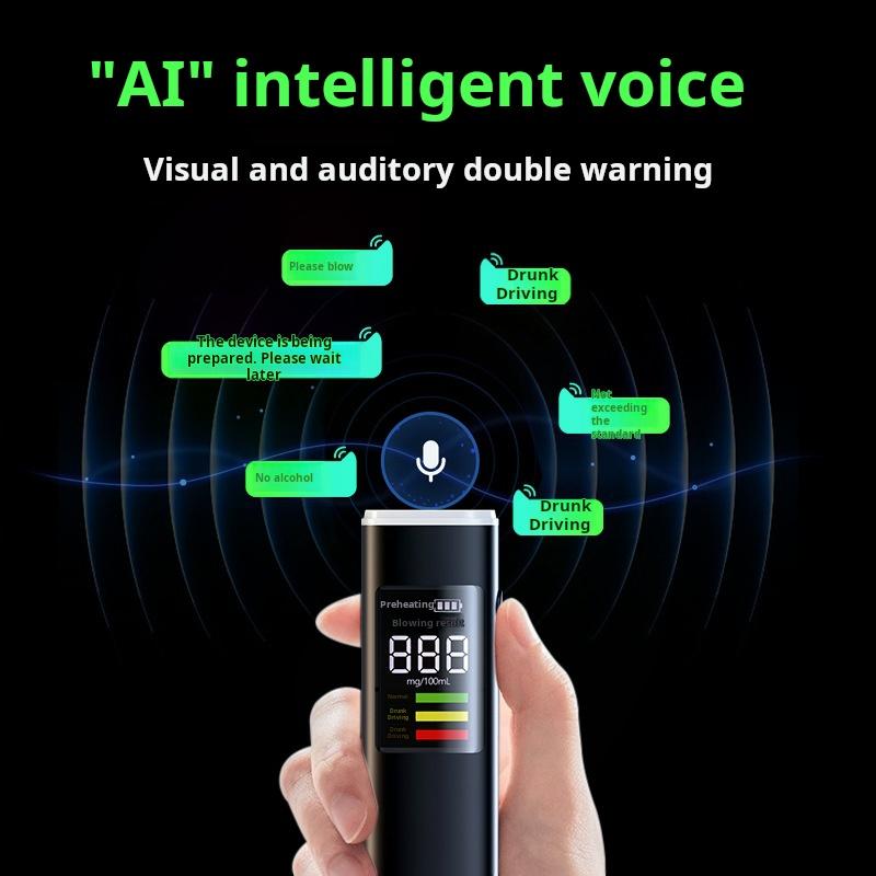Electronic Breathalyzer Breath Alcohol Detector Portable Professional High Sensitivity Type-c Charging Drunk Driving Car Tester