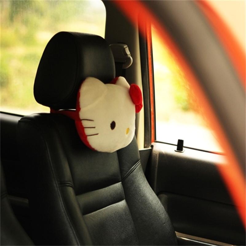 Kt Cat Headrest Japanese Style Stuffed Anime Hello Kitty Neck Pillow Car Seat Game Chair Decor Xmas Gifts Girl
