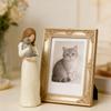 Sister Figurines Decorative Collectible Cat Memorial Friendship Ornament Pet Friendship Guard Angel Statue for Living Room Study