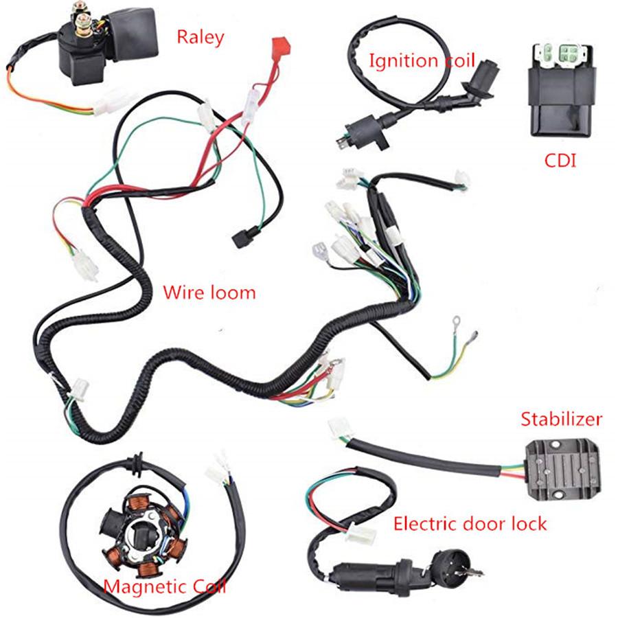 Wiring Harness Kit Electrics Wire Loom For GY6 4-Stroke Engine Scooter ATV Quad