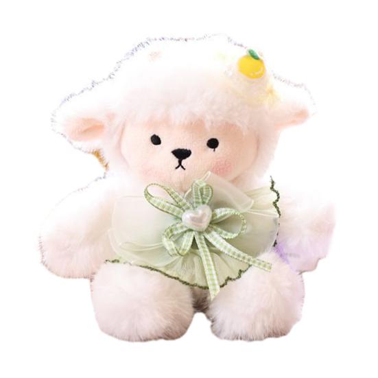 Doll Pendant Keychain Cartoon Lamb Wearing Necktie Plush Keyring Car Key Holder Pendant Backpack Accessories