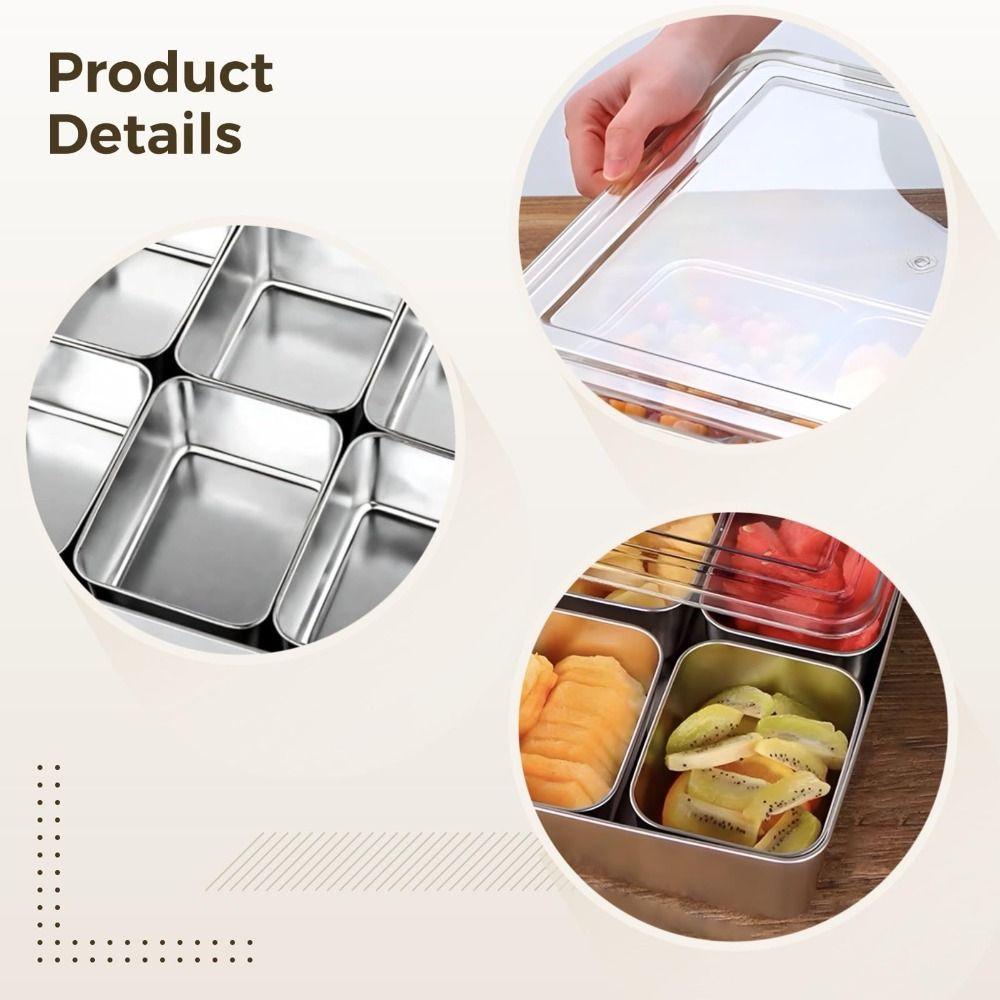 Stainless Steel Storage Seasoning Box PC Cover Condiment Organizer  Restaurant