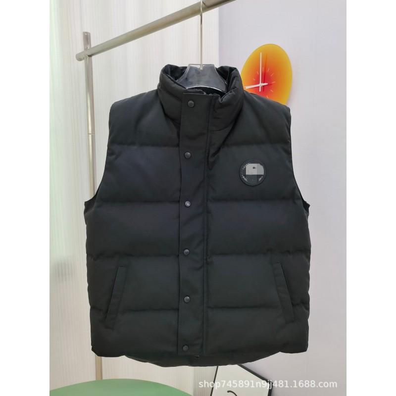 Mens Stand Collar Down Vest White