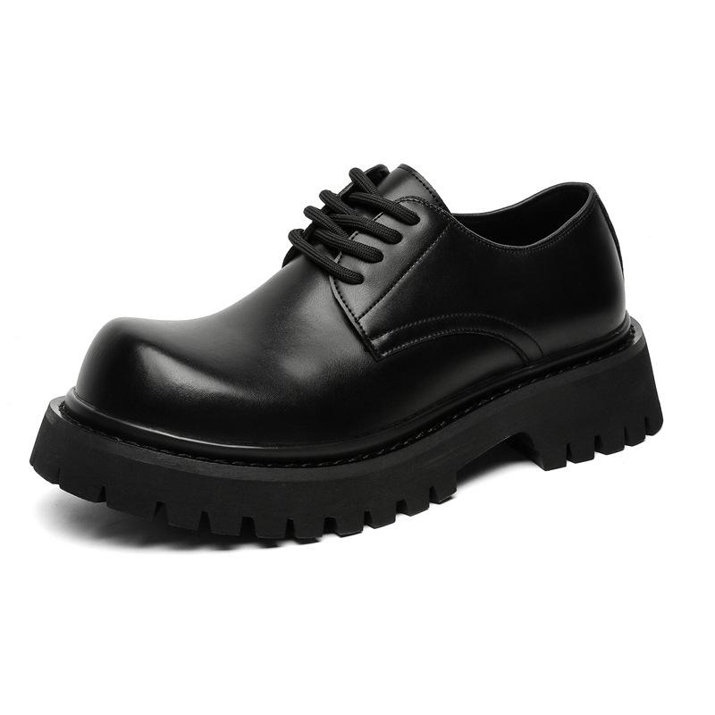 Fashion Platform Derby Shoes for Men with A High-end and Niche Design,height-increasing Insoles Mens Leather Shoes British Formal Shoes