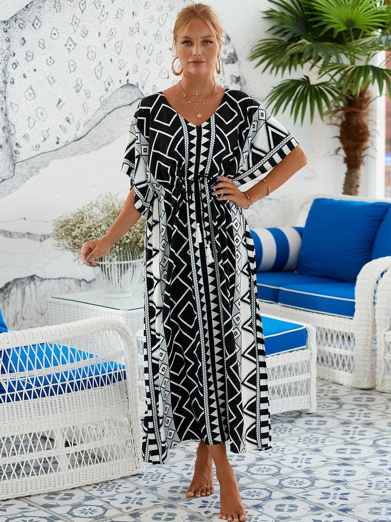 Loose-Fit Cotton Holiday Robe: Sun Protection Beach Jacket and Bikini Cover-Up